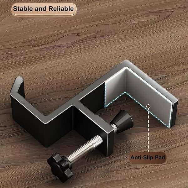 JAKO Headphone Stand - Aluminum Alloy Headphone Holder, Under Headset Stand for Desk Fit for PC Gaming Headset Hanger Hook Suitable for Office, Computer, Student Class Desk, Handmade Creator Table - Image 6