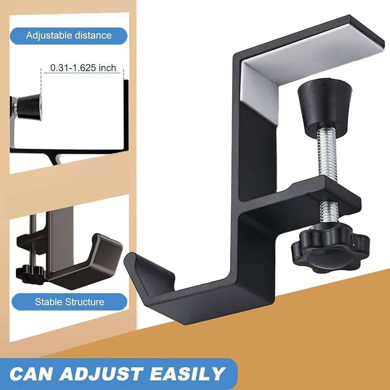JAKO Headphone Stand - Aluminum Alloy Headphone Holder, Under Headset Stand for Desk Fit for PC Gaming Headset Hanger Hook Suitable for Office, Computer, Student Class Desk, Handmade Creator Table - Image 8