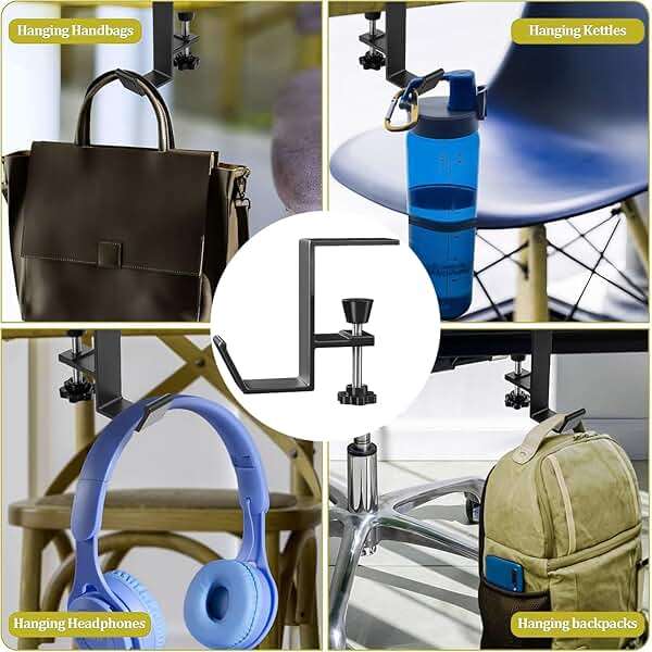 JAKO Headphone Stand - Aluminum Alloy Headphone Holder, Under Headset Stand for Desk Fit for PC Gaming Headset Hanger Hook Suitable for Office, Computer, Student Class Desk, Handmade Creator Table - Image 9