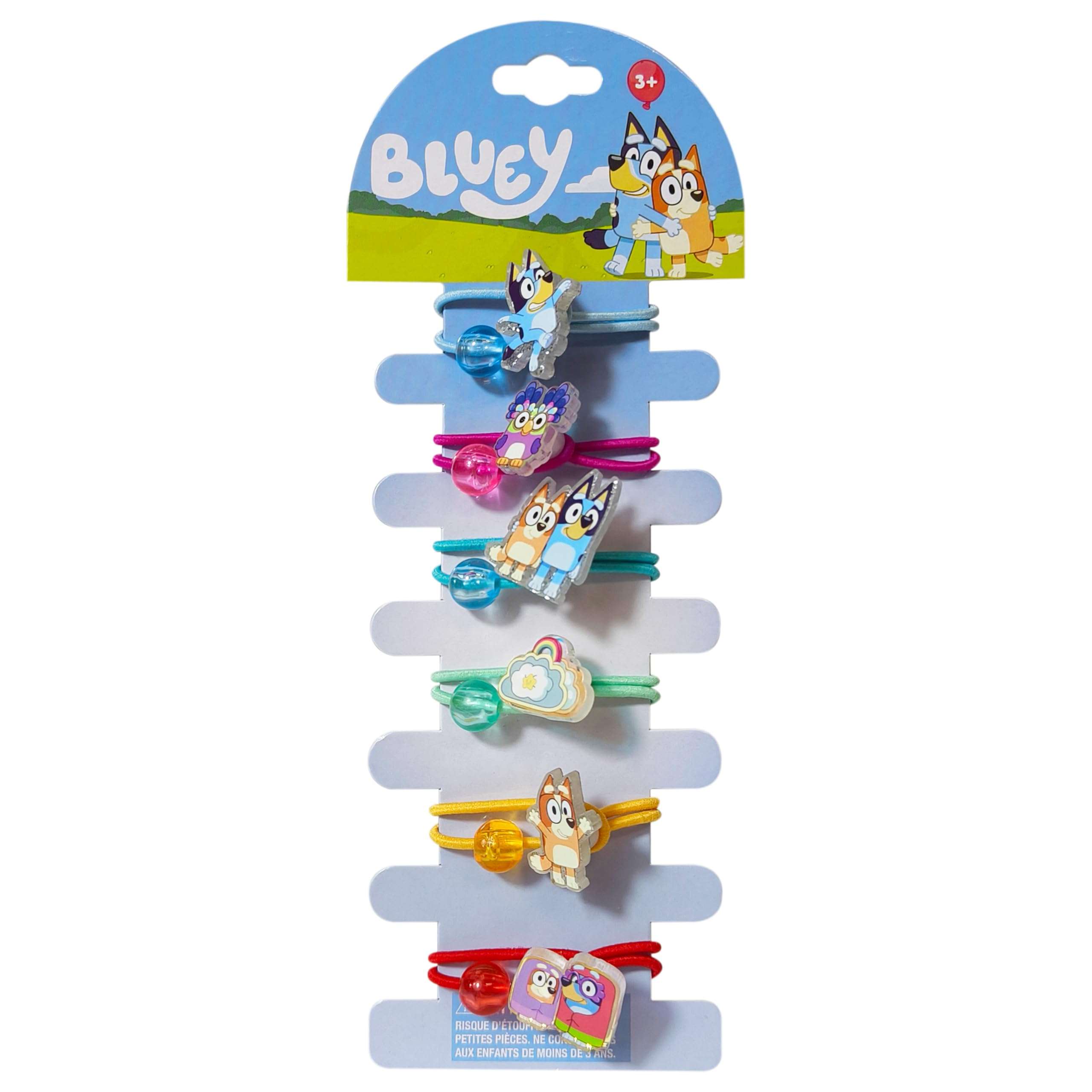 LUV HER Bluey Elastic Hair Ties for Girls - Multicolored, Durable Elastic - Pack of 6 - Ideal Hair Accessories for Ponytails & Buns, Ages 3+ - Image 1