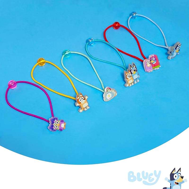 LUV HER Bluey Elastic Hair Ties for Girls - Multicolored, Durable Elastic - Pack of 6 - Ideal Hair Accessories for Ponytails & Buns, Ages 3+ - Image 3
