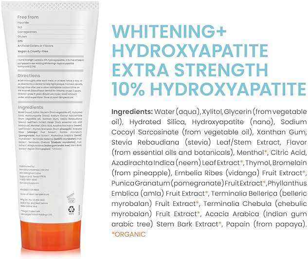 Himalaya Fluoride Free Botanique Whitening Extra Strength 10% Nano Hydroxyapatite Toothpaste, Supports Enamel Strength & Integrity, Great for Sensitive Teeth, Mint, 3oz - Image 2
