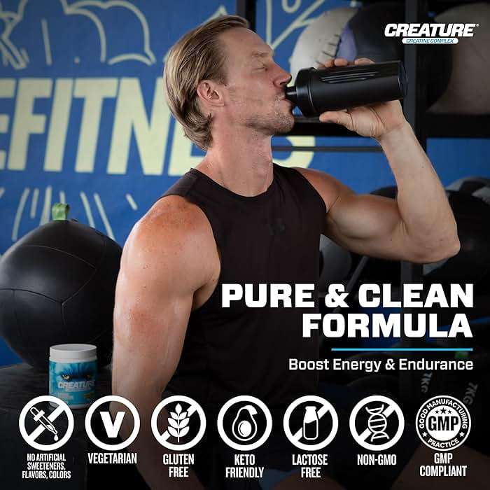 CREATURE® Creatine Complex - Creatine Monohydrate Powder with 5 Types of Creatine Including Con-Crēt® Creatine HCL, Promotes Muscle, Strength, Endurance, Brain Health, Unflavored, 300g 60 Servings - Image 5