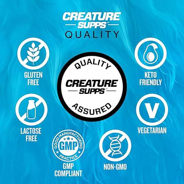CREATURE® Creatine Complex - Creatine Monohydrate Powder with 5 Types of Creatine Including Con-Crēt® Creatine HCL, Promotes Muscle, Strength, Endurance, Brain Health, Unflavored, 300g 60 Servings - Image 8