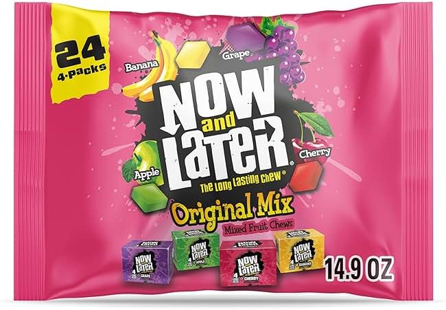 Now and Later Candy, Original Mix, Chewy and Fruity, 24 count - Product Image