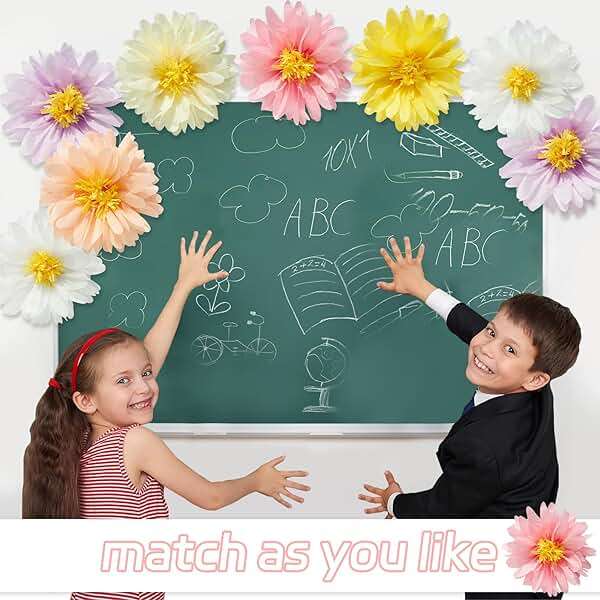 12 Pcs Daisy Tissue Paper Pom Poms Party Decorations Colorful Tissue Flowers Spring Party Decoration Paper Flowers Decorations for Wall Backdrop Garden Wedding Decor - Image 5