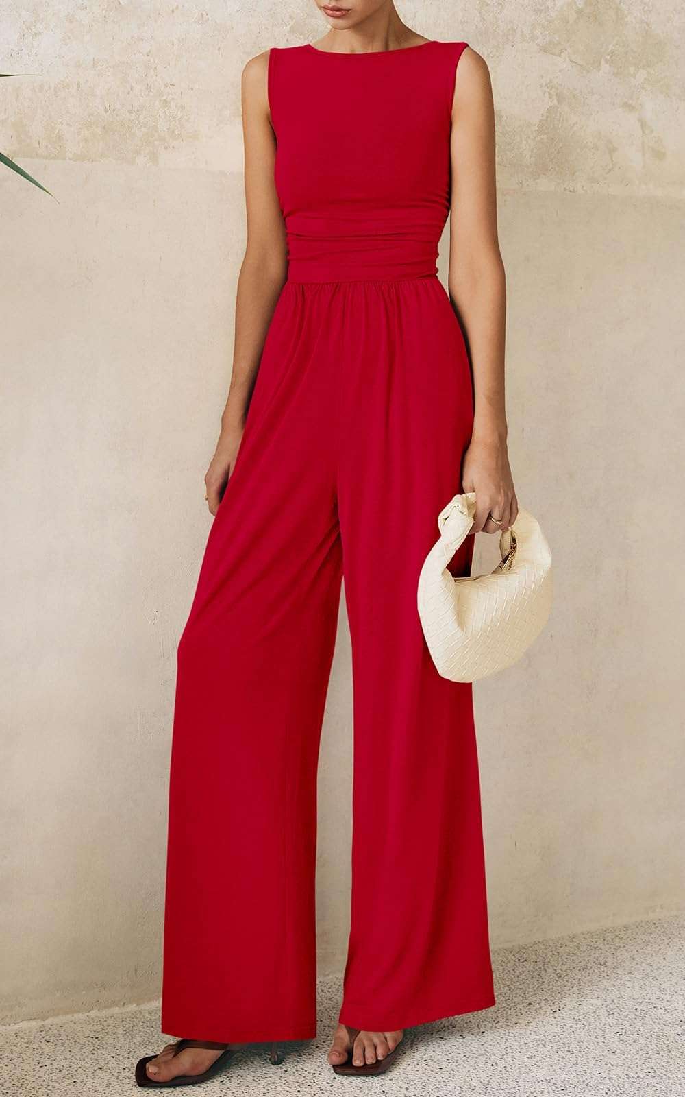PRETTYGARDEN One Piece Jumpsuits for Women Dressy Casual Sleeveless Crewneck Wide Leg Rompers Jumpers Vacation Summer Outfits - Image 2