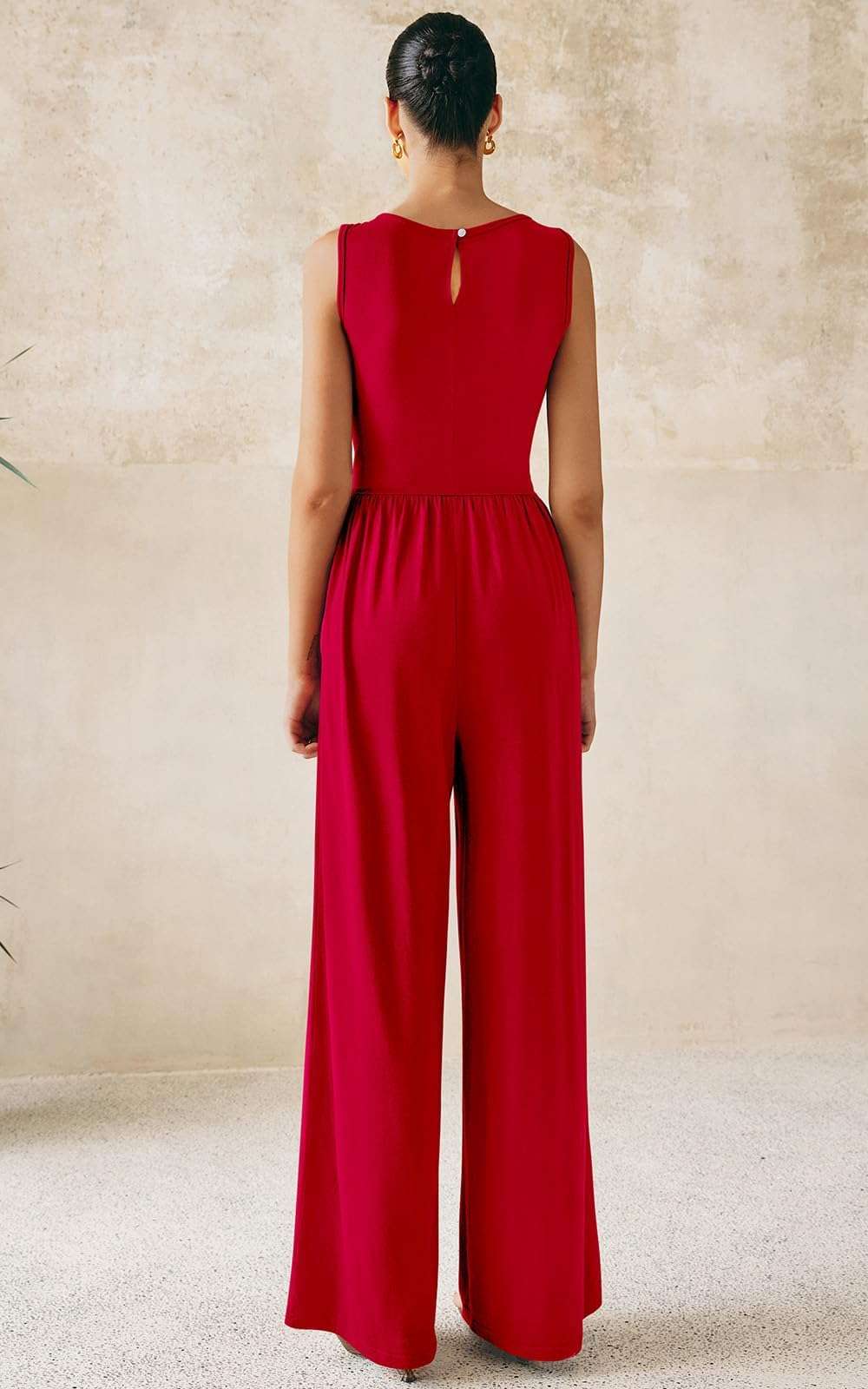 PRETTYGARDEN One Piece Jumpsuits for Women Dressy Casual Sleeveless Crewneck Wide Leg Rompers Jumpers Vacation Summer Outfits - Image 5