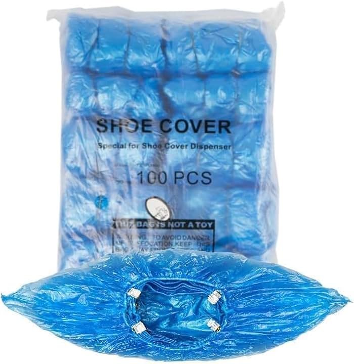 100 Pack of Disposable Shoe Covers for Indoors with T-buckle, Non-Slip Shoe Booties Covers for Automatic Shoe Dispensers, Can Be Used in Laboratories, Homes, Stores, and Other Public Places - Product Image