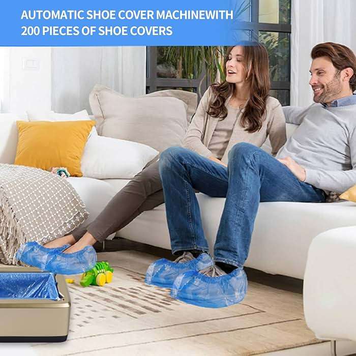 100 Pack of Disposable Shoe Covers for Indoors with T-buckle, Non-Slip Shoe Booties Covers for Automatic Shoe Dispensers, Can Be Used in Laboratories, Homes, Stores, and Other Public Places - Image 6