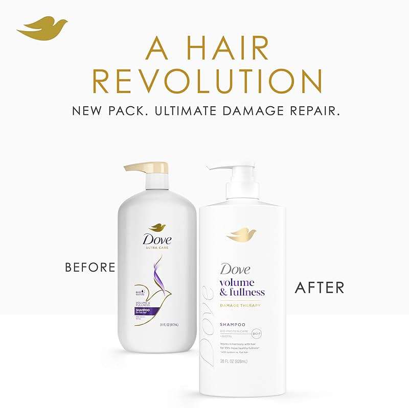 Dove Shampoo Volume & Fullness for Fine, Thin Hair with Bio-Protein Care Technology and Biotin 28 Fl Oz - Image 4