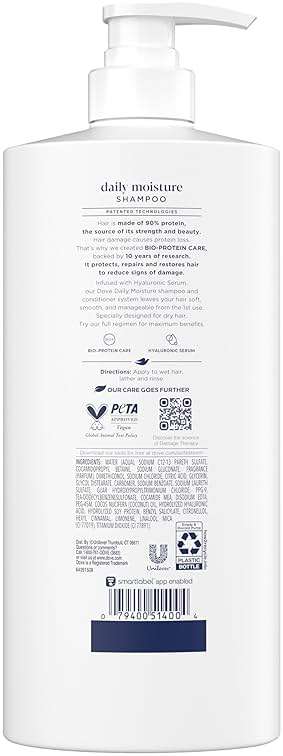 Dove Damage Therapy Shampoo Daily Moisture for Dry Hair with Bio-Protein Care Technology and Hyaluronic Serum 28 Fl Oz - Image 2