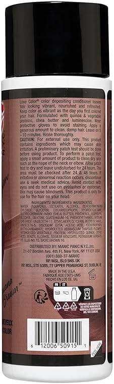 MANIC PANIC Warm Light Brown Color Depositing Conditioner - Love Color Hair Conditioner Keeps Hair Vibrant, Nourished & Refreshed - Formulated with Shea Butter & Quinoa - Havana Brown (8oz) - Image 2