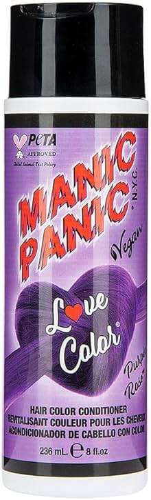 MANIC PANIC Medium Deep Violet Color Depositing Conditioner - Love Color Hair Conditioner Keeps Hair Vibrant, Nourished & Refreshed - Formulated with Shea Butter & Quinoa - Purple Rose (8oz) - Image 1