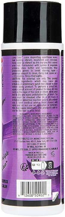 MANIC PANIC Medium Deep Violet Color Depositing Conditioner - Love Color Hair Conditioner Keeps Hair Vibrant, Nourished & Refreshed - Formulated with Shea Butter & Quinoa - Purple Rose (8oz) - Image 2