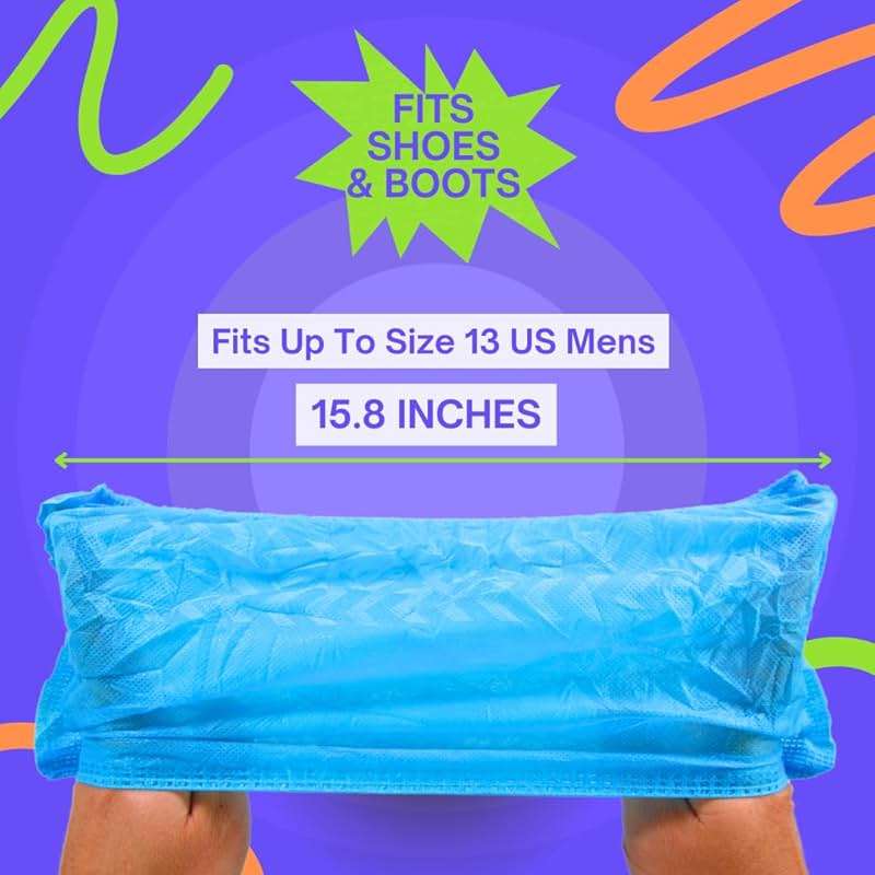 Frontline Disposable Shoe Covers Non-Slip – Premium Non-Woven, Durable, Booties Shoe Protectors – Water Resistant Thick Anti-Slip - One Size Fits Most, Indoor Use (100 Pack) - Image 8