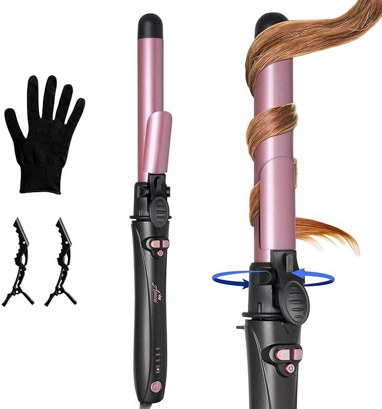 Asani 1 Inch Rotating Curling Iron - Automatic Curling Wand with Instant Heat, Adjustable Temp up to 430°F for All Hair Type, Medium or Long Hair - Dual Voltage Hair Curler for Lasting Beach Waves - Image 1