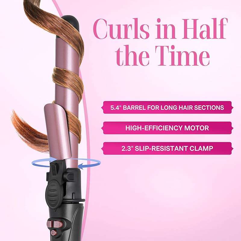 Asani 1 Inch Rotating Curling Iron - Automatic Curling Wand with Instant Heat, Adjustable Temp up to 430°F for All Hair Type, Medium or Long Hair - Dual Voltage Hair Curler for Lasting Beach Waves - Image 4