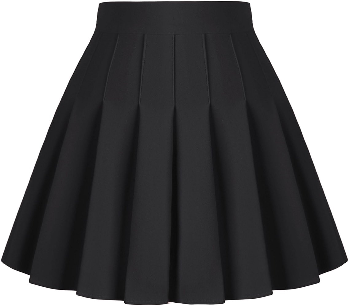 Dressever Women's Pleated Skirts Mini Skater Basic Skirt High Waist Tennis Skirt School Uniform Cheerleader Skirts - Product Image