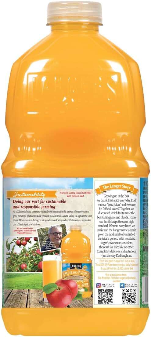 Langers 100% Apple Orange Pineapple Juice, 64 Fl Oz (Pack of 8) - Image 3