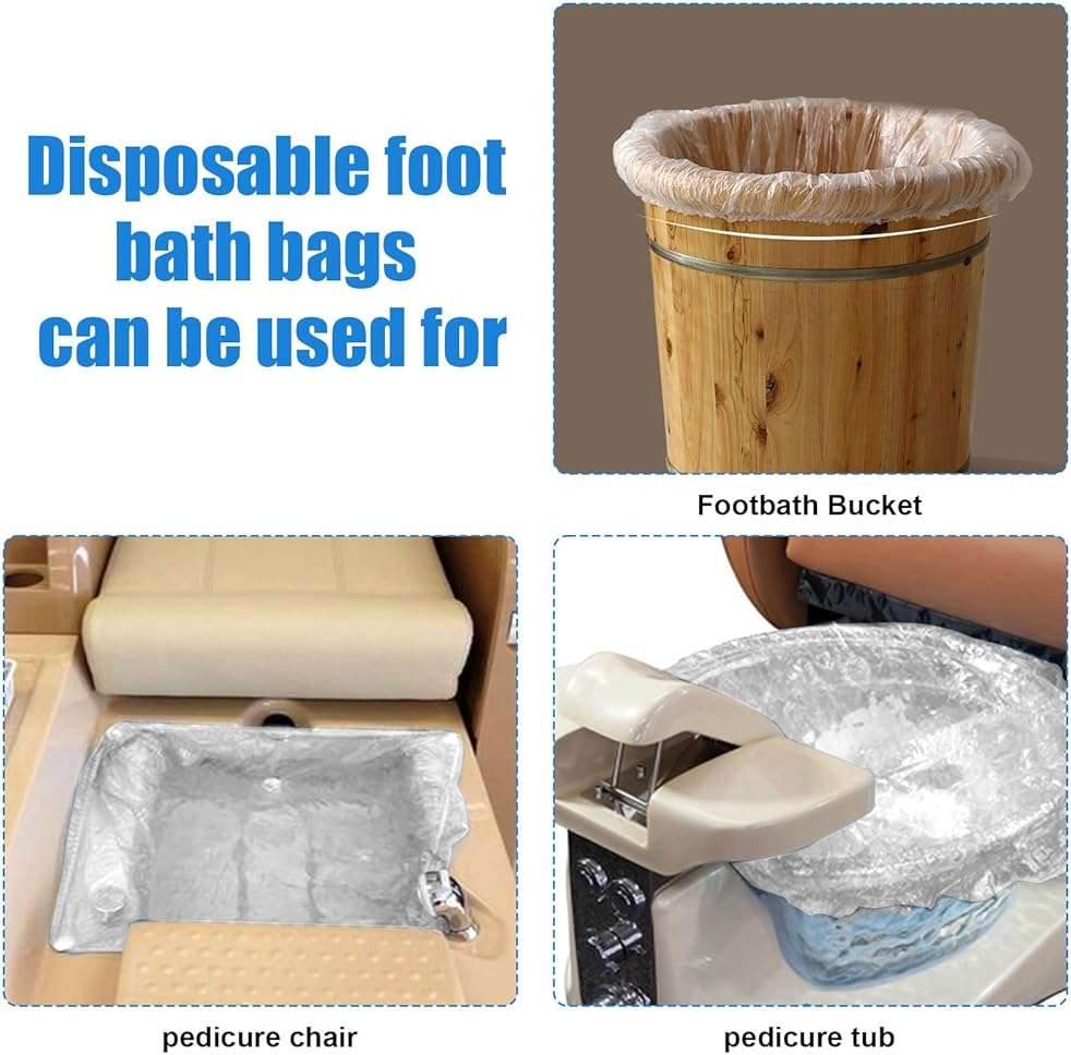 Transparent Pedicure Liners Disposable, Pedicure Bowl Liners with Elastic Band, Unbreakable Foot Bath Pedi Liners Disposable, Fits Most Pedicure Tub, for Pedicure Foot Spa Home Use (25pcs) - Image 7