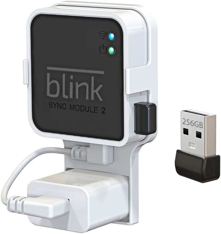 256GB USB Flash Drive with Outlet Wall Mount for Blink Sync Module 2, Space-Saving Mount Bracket Holder for Blink Outdoor/Indoor Security System (Sync Module 2 is NOT Included),1Pack - Image 1