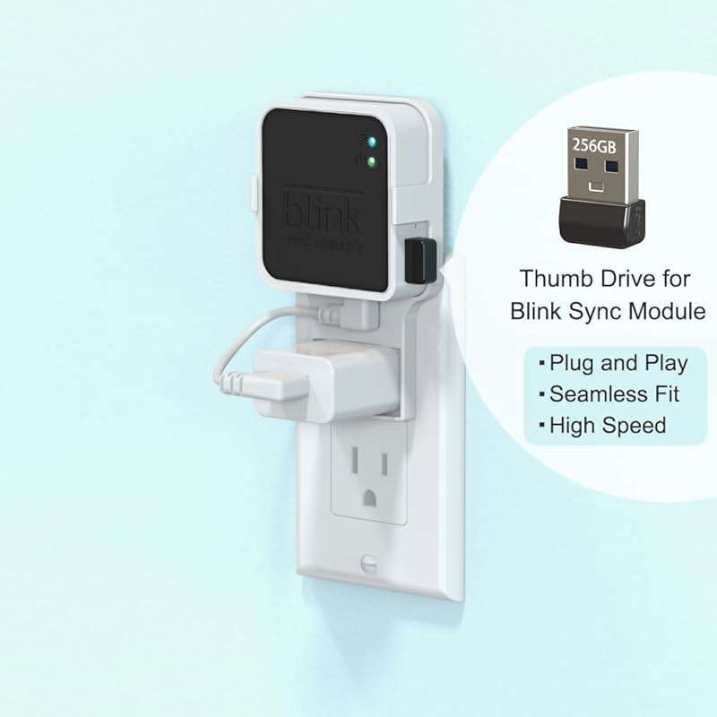 256GB USB Flash Drive with Outlet Wall Mount for Blink Sync Module 2, Space-Saving Mount Bracket Holder for Blink Outdoor/Indoor Security System (Sync Module 2 is NOT Included),1Pack - Image 2