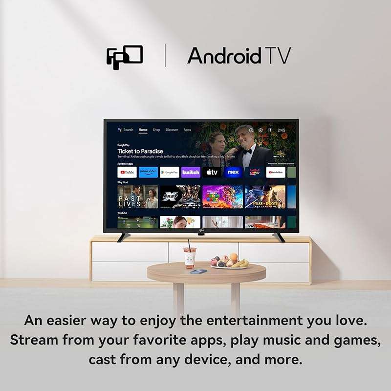 FPD 32-Inch Smart TV, LED HD Television with Google Play, Flat Screen TVs with Remote, HDR 10 Android TV with WiFi for Streaming Live, Bluetooth, Google Cast Built-in for Home(2025 Model, P-Series) - Image 3