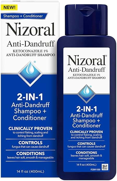 Nizoral 2-in-1 Anti Dandruff Shampoo and Conditioner, 14 Fl Oz, 1% Ketoconazole - Product Image