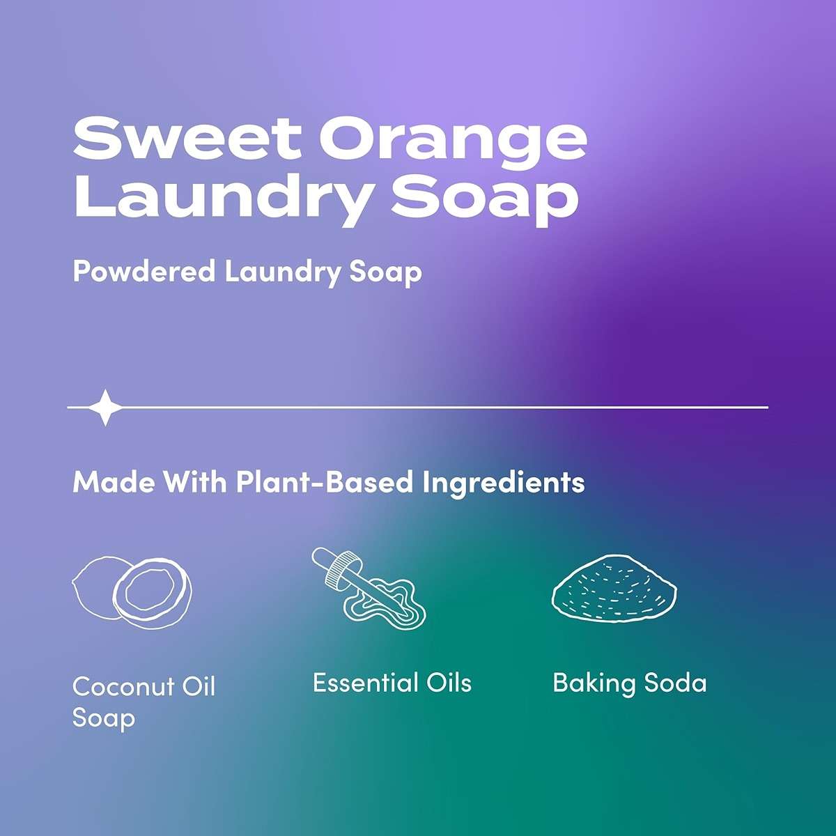Zum Powdered Laundry Soap by Indigo Wild - Plant-Based Laundry Soap with Baking Soda, Coconut Oil & Essential Oils - 64 Loads (32 oz) - Sweet Orange - Image 2