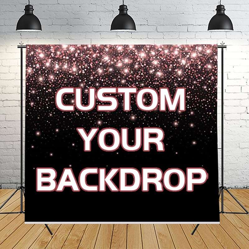 Custom 8x8ft Custom Backdrop Personalized Photo Backdrop with Picture Backdrop for Photography, Gift for Christmas, Birthday, Wedding, Graduation, Valentine's Day (96x96in) - Image 1