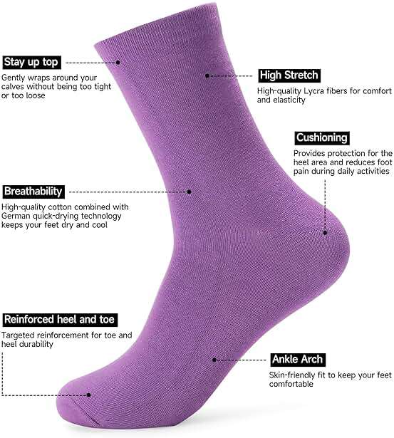 Forony Mens Dress Socks Anti Odor Combed Cotton Quick Dry Moisture Wikcing Size 8-13 Socks - Image 2