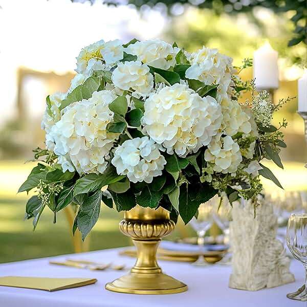 Auihiay 304PCS Hydrangea Artificial Flowers Bulk, Silk Artificial Hydrangea Flowers Heads with Stems, Faux Hydrangea Flowers for Home Table Centerpieces Wedding Arch Party Decoration (Champagne) - Image 6