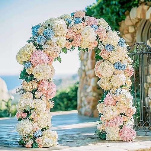 Auihiay 304PCS Hydrangea Artificial Flowers Bulk, Silk Artificial Hydrangea Flowers Heads with Stems, Faux Hydrangea Flowers for Home Table Centerpieces Wedding Arch Party Decoration (Champagne) - Image 7
