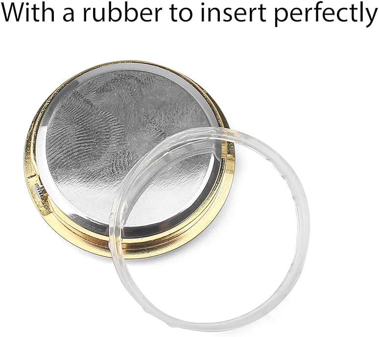 2PCS Mini Clock Face Insert Replacement, Fit 35mm (1.38") Hole Diameter, Round Inner Crystal Clock Roman Numeral Quartz Movement Miniature Metal Gold Tone Bezel Supplies for DIY Repair Craft Easy Read - Image 8