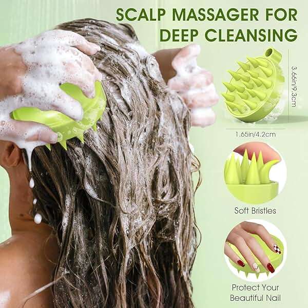 VOERUY Apple Cider Scalp Scrub, 2-in-1 AHA & BHA Scalp Exfoliator Shampoo, Detox Treatment with Sea Salt, Clarify and Remove Build Up with Silicone Scalp Massager, 10.6oz/300g - Image 6