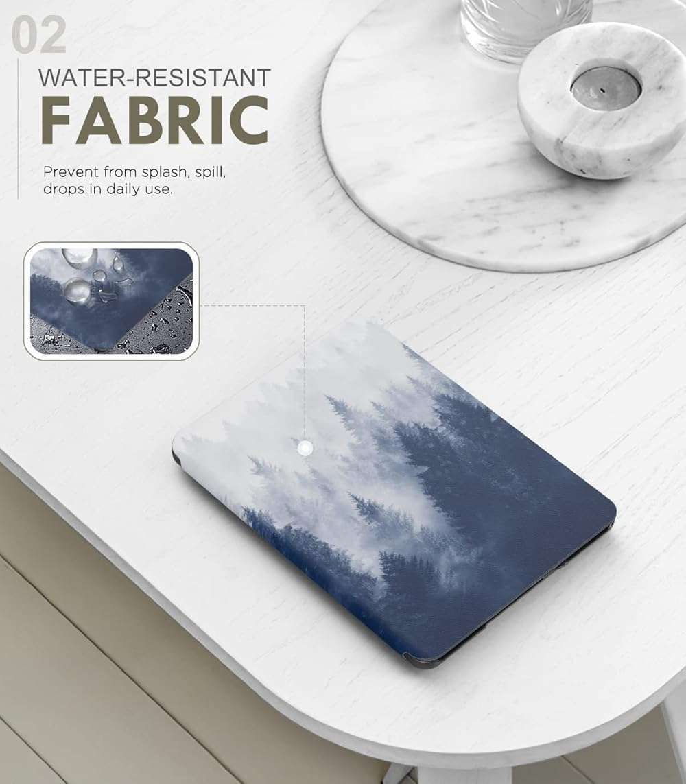 MoKo Case for All-new 7"Kindle Paperwhite 12th Generation 2024&Kindle Colorsoft Signature Edition 2024,Lightweight PU Protective Shell Cover with Auto Wake/Sleep for Kindle Paperwhite 2024,Gray Forest - Image 3