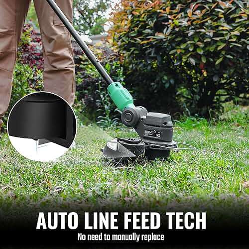 WORKPROX 12inch 20V Weed Wacker, Includes 4.0Ah Li-Ion Battery, Grass Cutter with Auto Line Feed, 2 in 1 Lawn Edger and String Trimmer, with 2Pcs Grass Trimmer Spool Line - Image 5