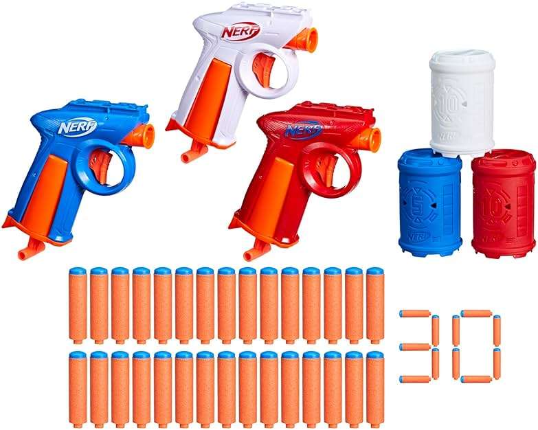 Nerf N Series Backyard Triple Pack, Includes 3 Flex Blasters, 3 Targets, 30 N1 Darts, Ages 8+ (Amazon Exclusive) - Image 1