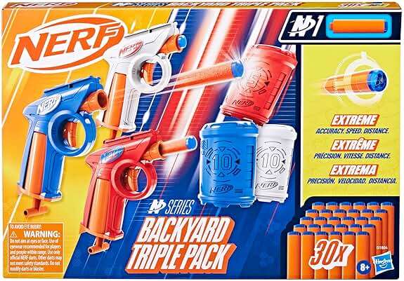 Nerf N Series Backyard Triple Pack, Includes 3 Flex Blasters, 3 Targets, 30 N1 Darts, Ages 8+ (Amazon Exclusive) - Image 4