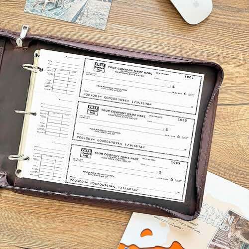 Business 3 Ring Check Binder, Genuine Leather Check Book Portfolio for 3 Holes or 9 Holes Checks, Check Book Binder for 11 1/4"x9", Crazy Horse Leather (Dark Brown, Standard) - Image 6