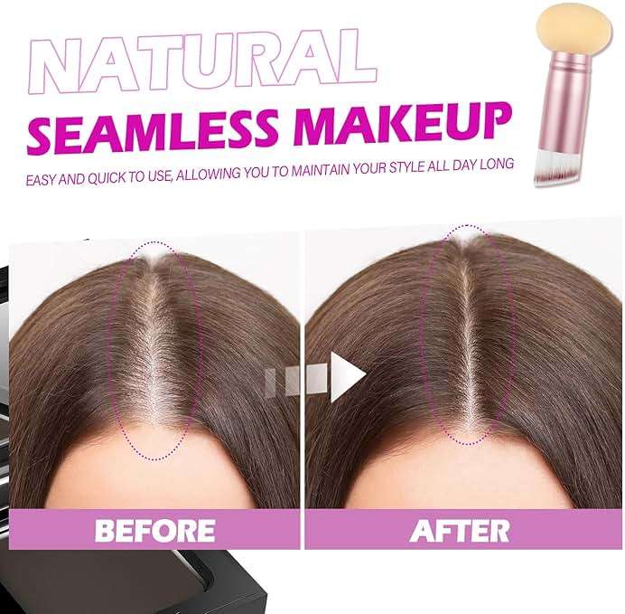 Acomler Root Touch Up Hair Color, Instantly Root Touch Up, Talc-Free Hairline Powder for Thinning, Instantly Gray Hair Cover Up, Hair Powder for Women Men, Includes Makeup Brush (Dark Brown, 0.42oz) - Image 3