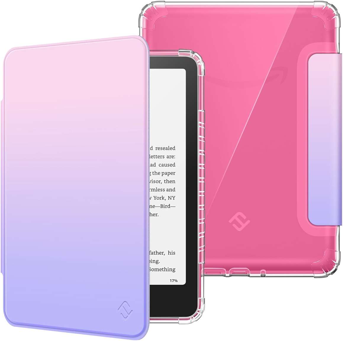 Fintie Case for 7" All-New Kindle Paperwhite (12th Generation, 2024) and Kindle Colorsoft, Ultra Clear Soft Light Transparent TPU Back Cover Auto Wake/Sleep, Fantasy Ombre - Image 1