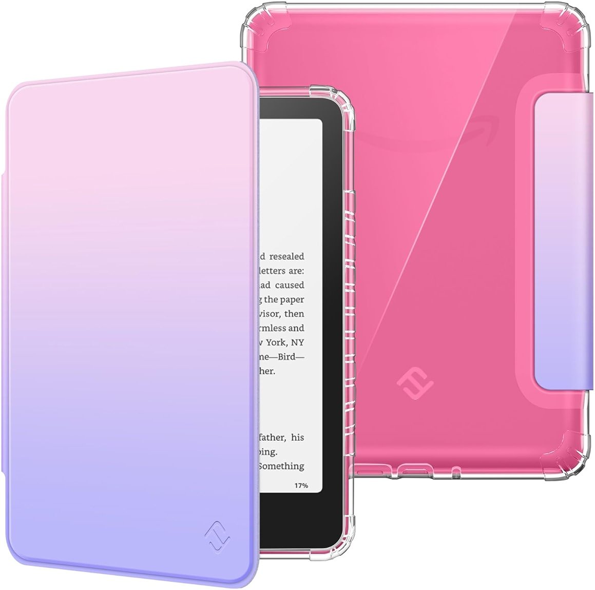 Fintie Case for 7" All-New Kindle Paperwhite (12th Generation, 2024) and Kindle Colorsoft, Ultra Clear Soft Light Transparent TPU Back Cover Auto Wake/Sleep, Fantasy Ombre - Product Image