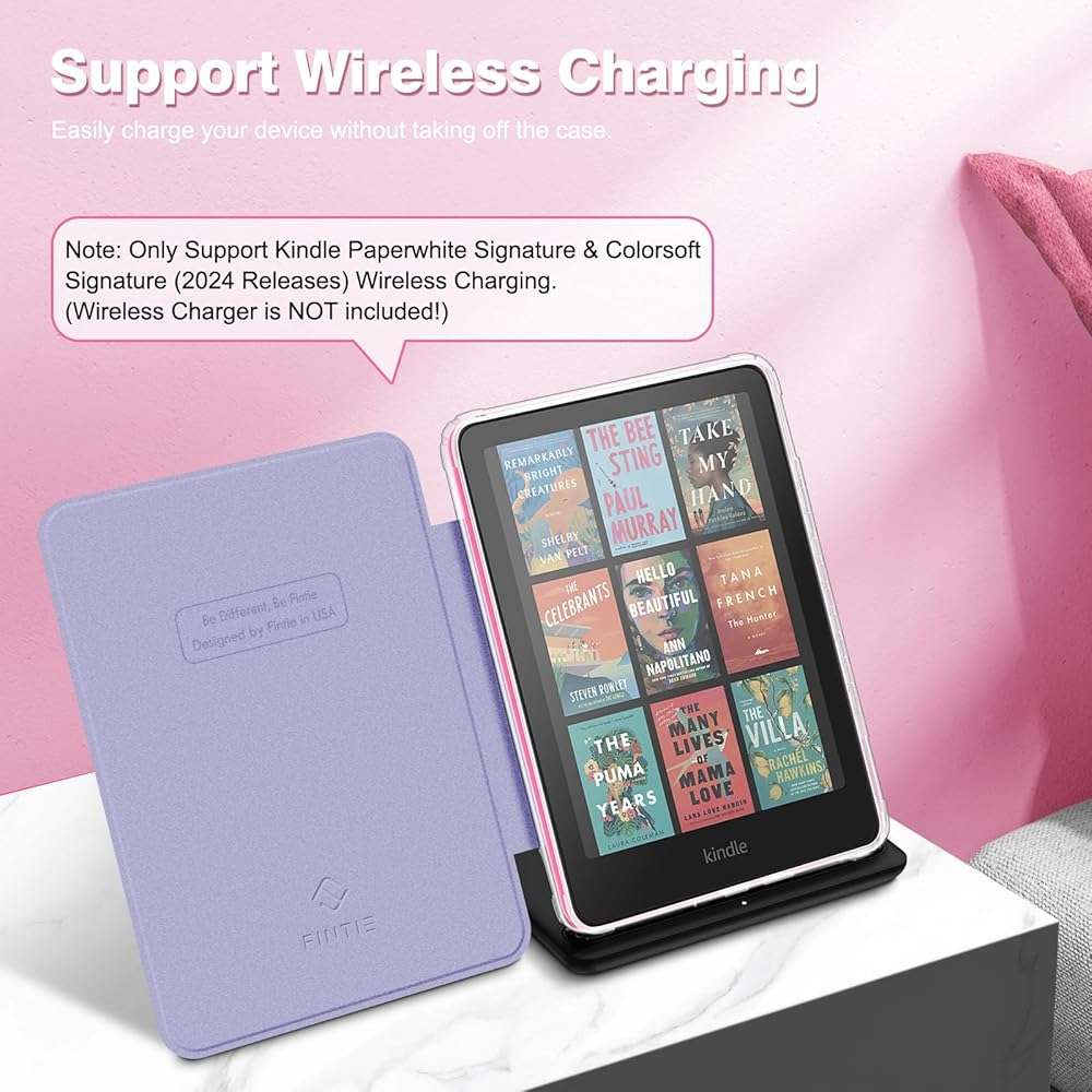 Fintie Case for 7" All-New Kindle Paperwhite (12th Generation, 2024) and Kindle Colorsoft, Ultra Clear Soft Light Transparent TPU Back Cover Auto Wake/Sleep, Fantasy Ombre - Image 6