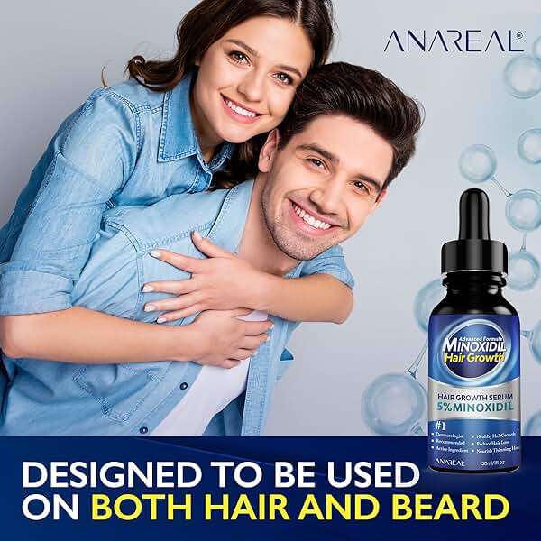 ANAREAL Minoxidil for Men and Women, 5% Minoxidil for Men Beard Growth enriched with Biotin, Minoxidil for Women Hair Growth, Minoxidil Beard Growth Oil, Beard Growth Serum - Image 7