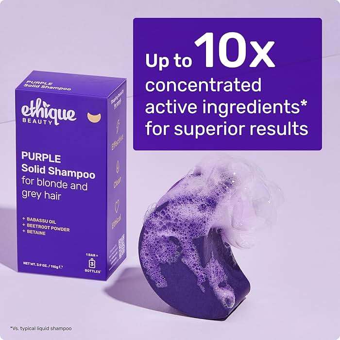 Ethique Purple Shampoo Bar for toning brassy hair - Plastic-Free, Cruelty-Free, Vegan, 3.88 oz - Formerly Tone It Down - Image 6