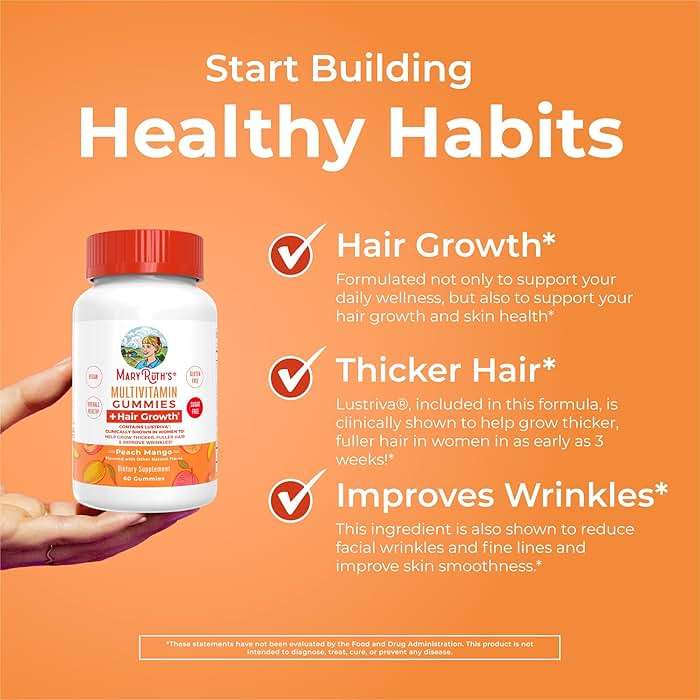 MaryRuth's Multivitamin + Hair Growth Gummies | with Lustriva® | Biotin 10000mcg | B Vitamins | Formulated for Thicker Hair, Wrinkles, Fine Lines, Skin Care | Ages 18+ | 30 Servings - Image 5