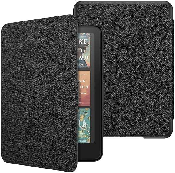 Fintie Case for 7" All-New Kindle Paperwhite (12th Generation, 2024) and Kindle Colorsoft - Slim Lightweight Shell PU Leather Protective Cover with Auto Sleep/Wake, Black - Image 1