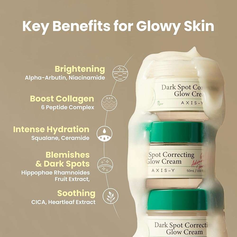 AXIS-Y Dark Spot Correcting Glow Cream – Brightening Moisturizer for Face with 2% Alpha Arbutin, 5% Niacinamide & Ceramides – Hydrating Korean Skincare for Dark Spots & Uneven Tone (1.69 fl. oz.) - Image 4